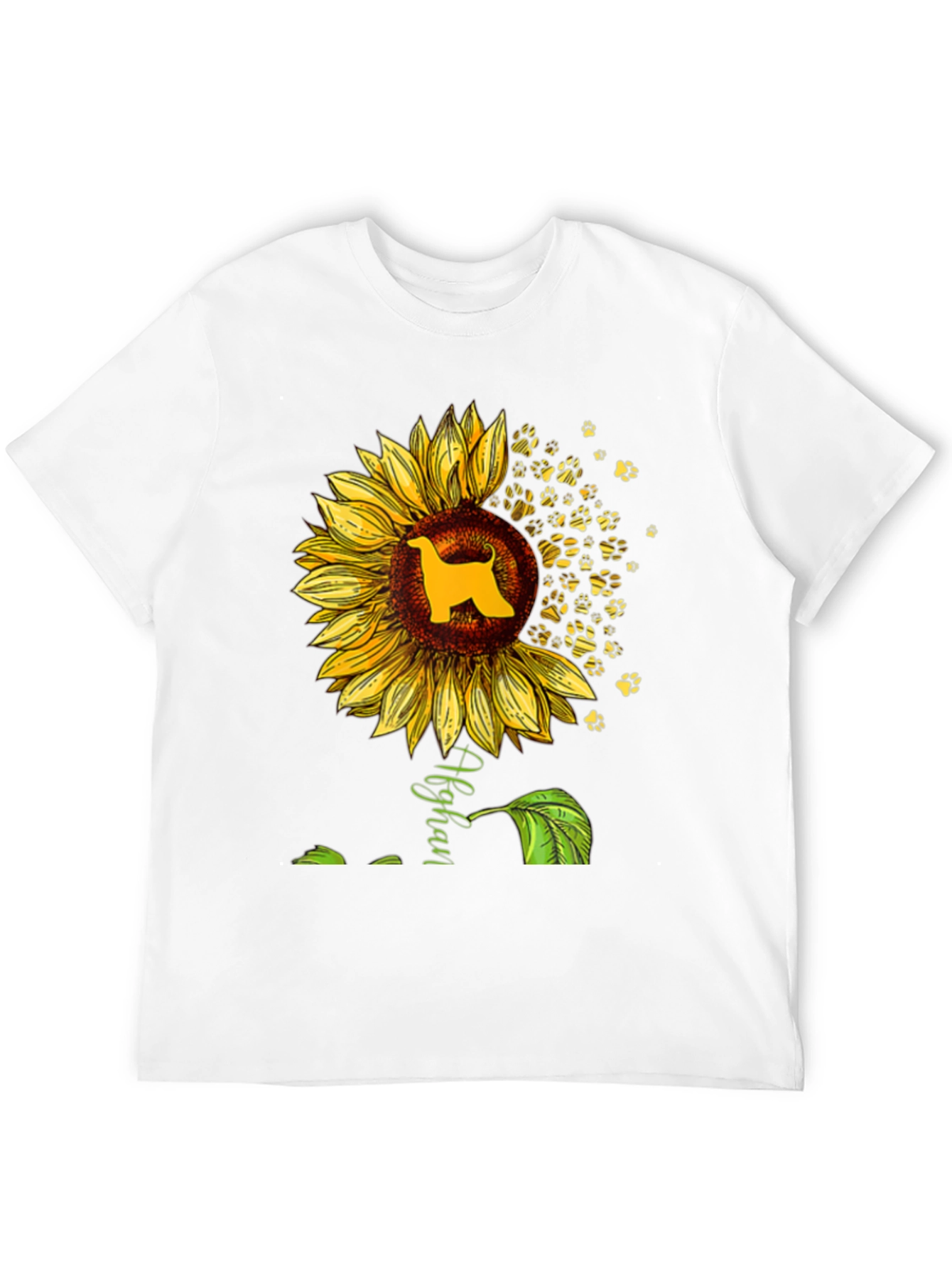 Afghan Hound Sunflower Graphic Tee