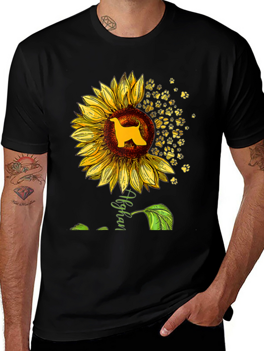 Afghan Hound Sunflower Graphic Tee