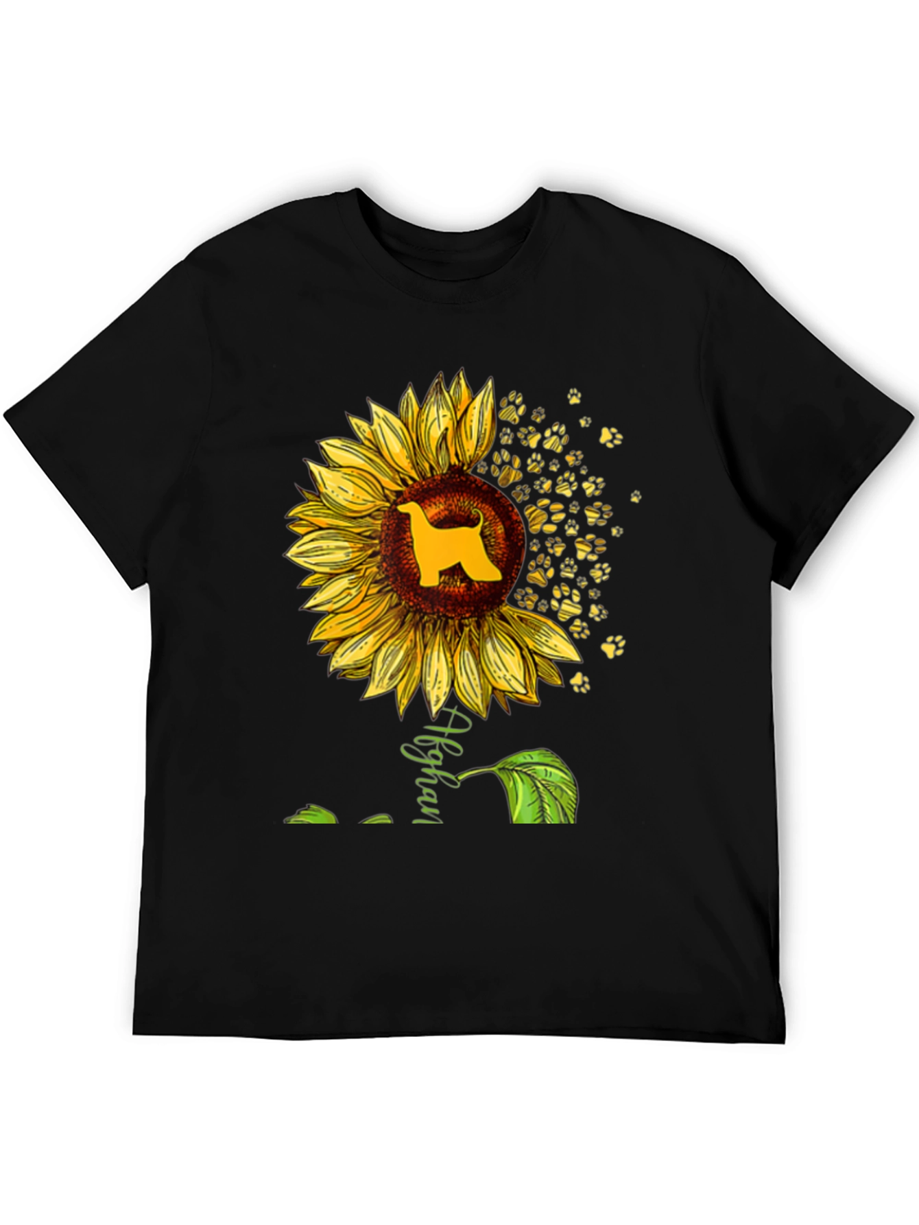 Afghan Hound Sunflower Graphic Tee