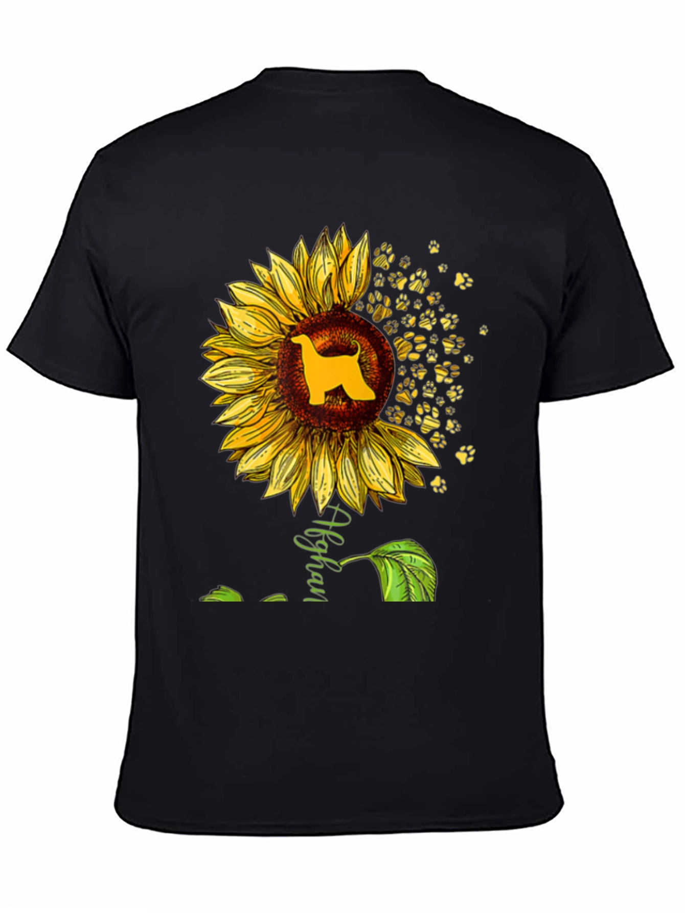 Afghan Hound Sunflower Graphic Tee