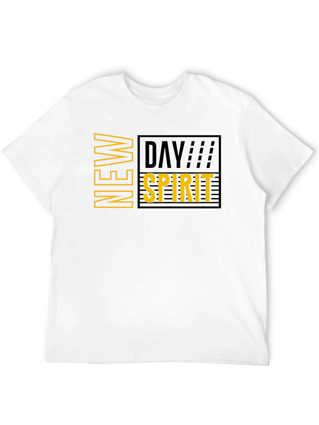New Day Spirit Graphic Print Black T-Shirt