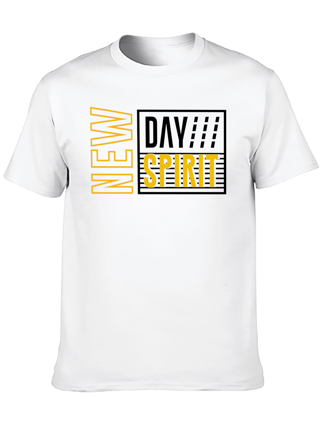 New Day Spirit Graphic Print Black T-Shirt