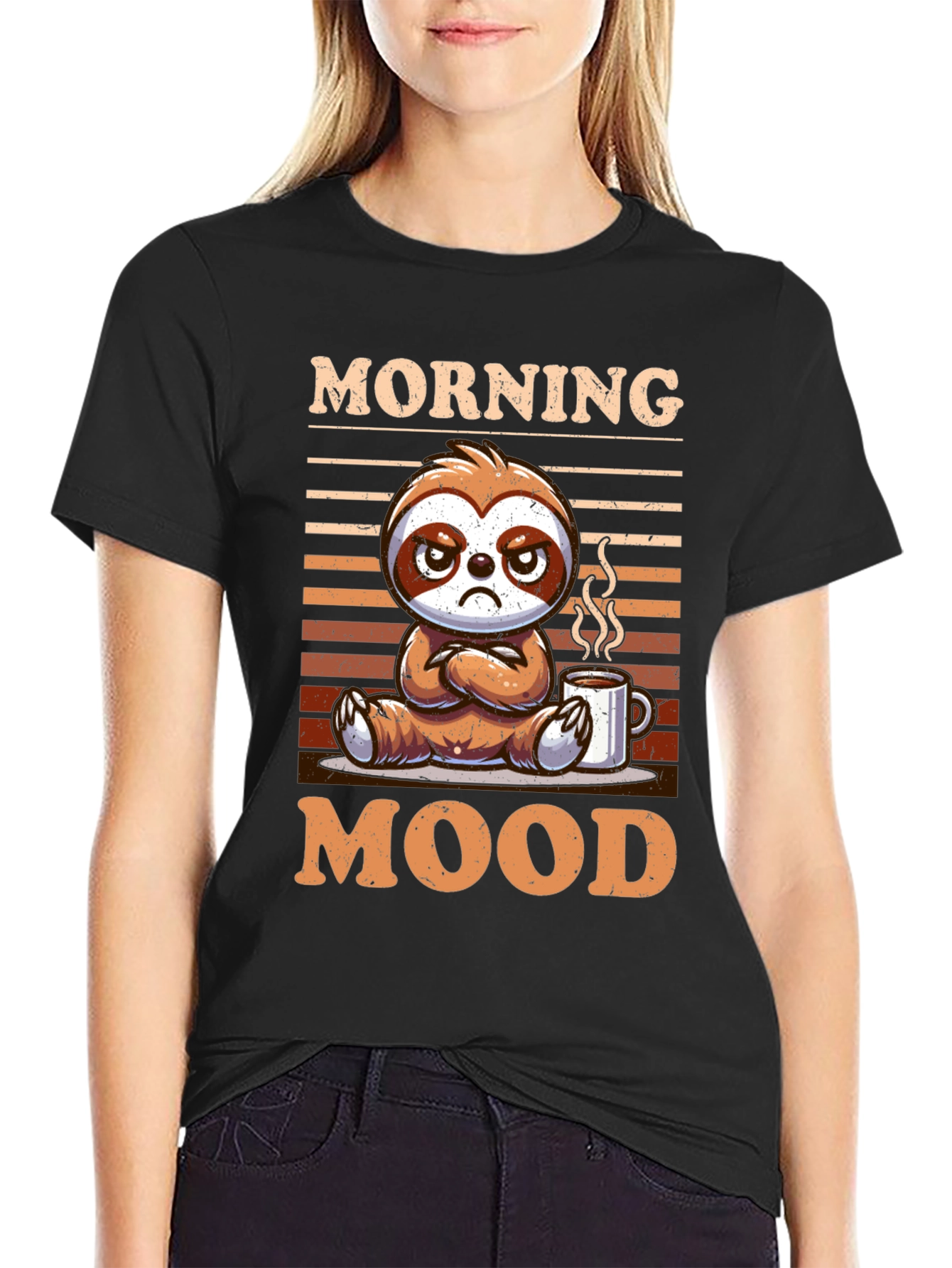 Morning Mood Sloth Graphic Tee