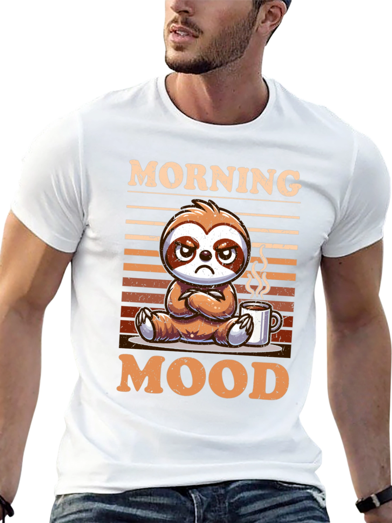 Morning Mood Sloth Graphic Tee