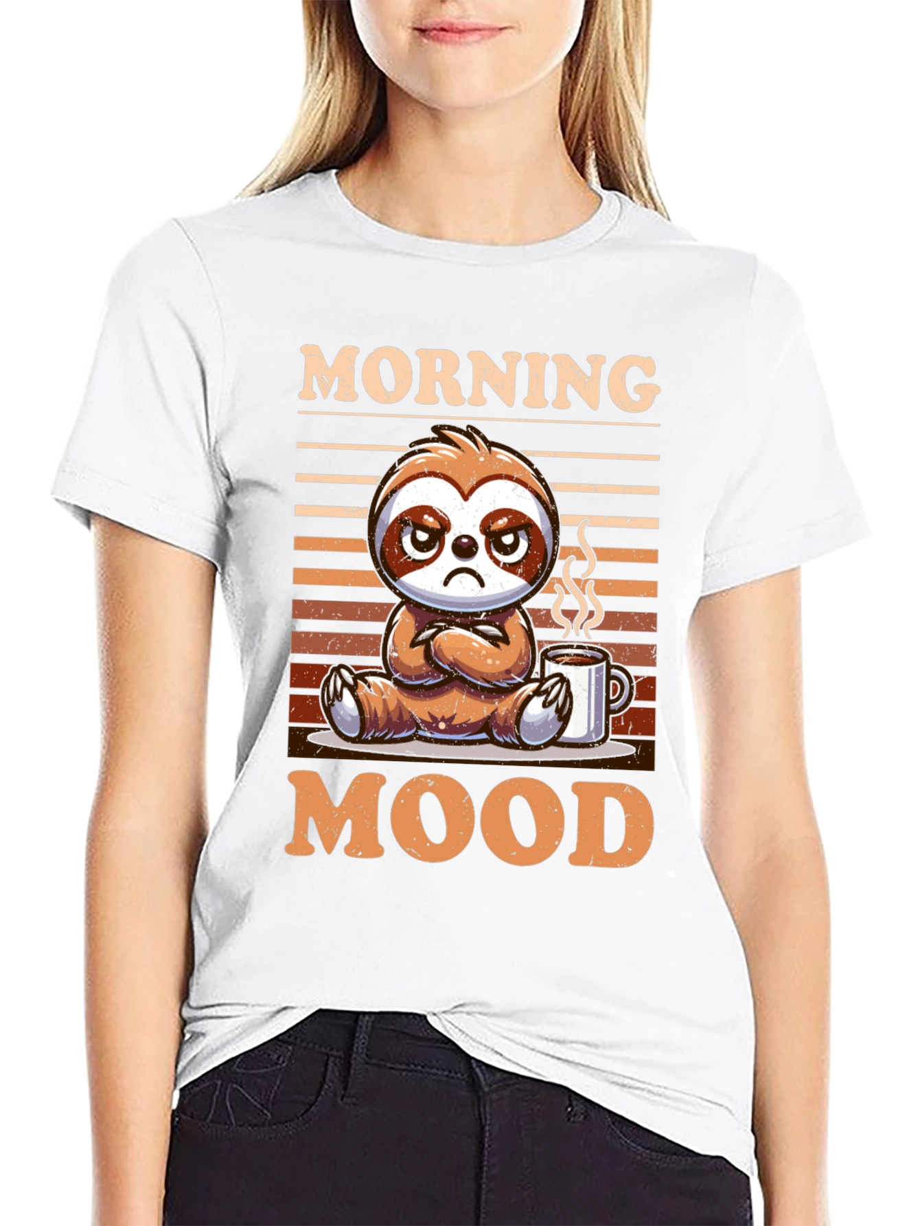 Morning Mood Sloth Graphic Tee