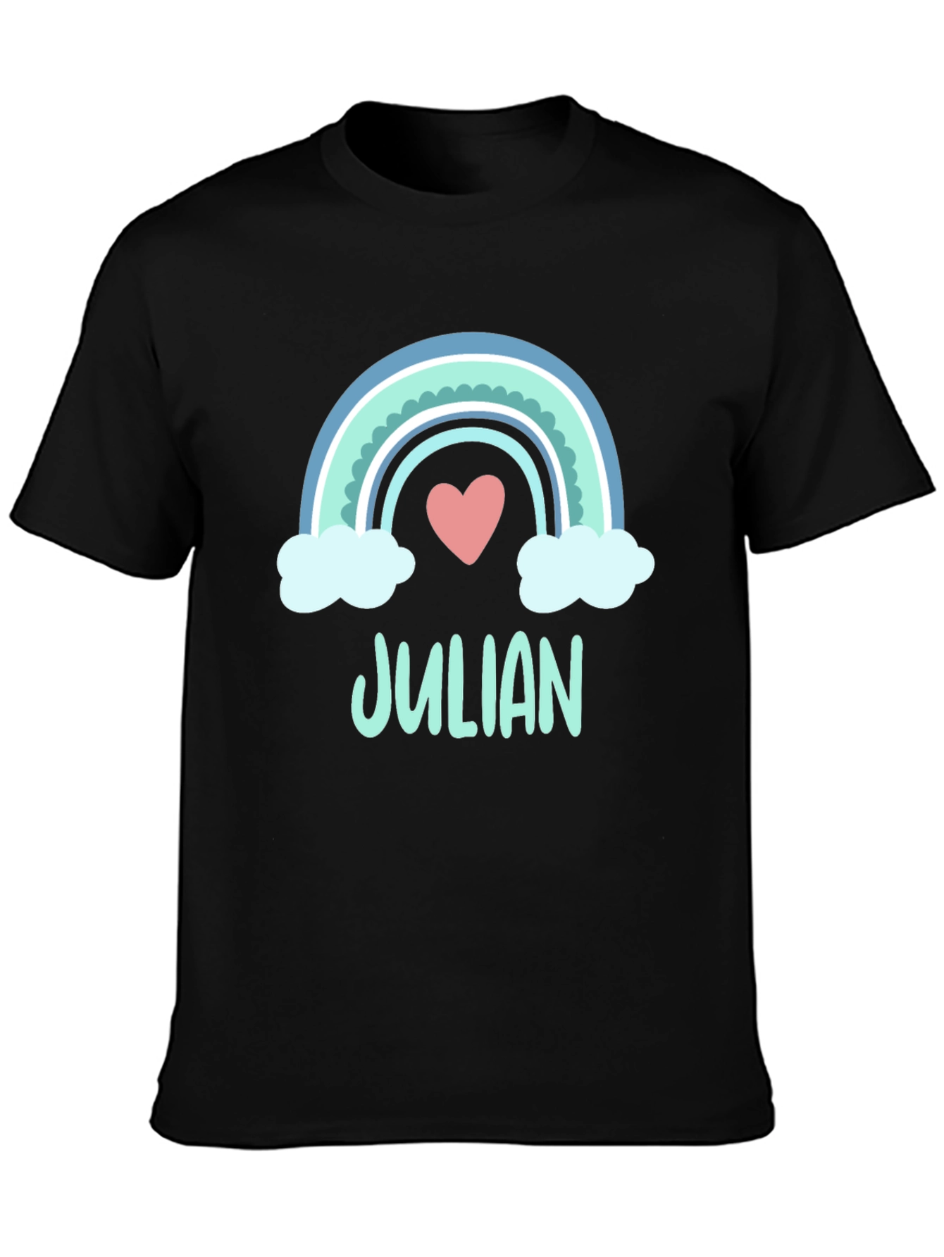 Julian Rainbow Heart Personalized T-Shirt