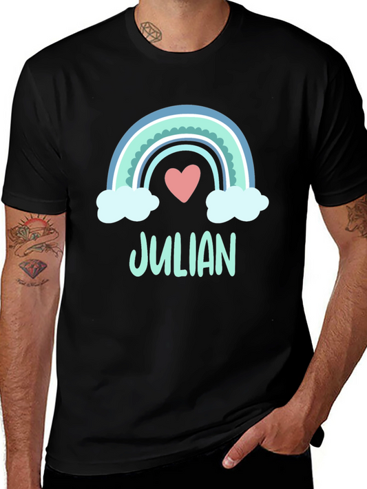 Julian Rainbow Heart Personalized T-Shirt