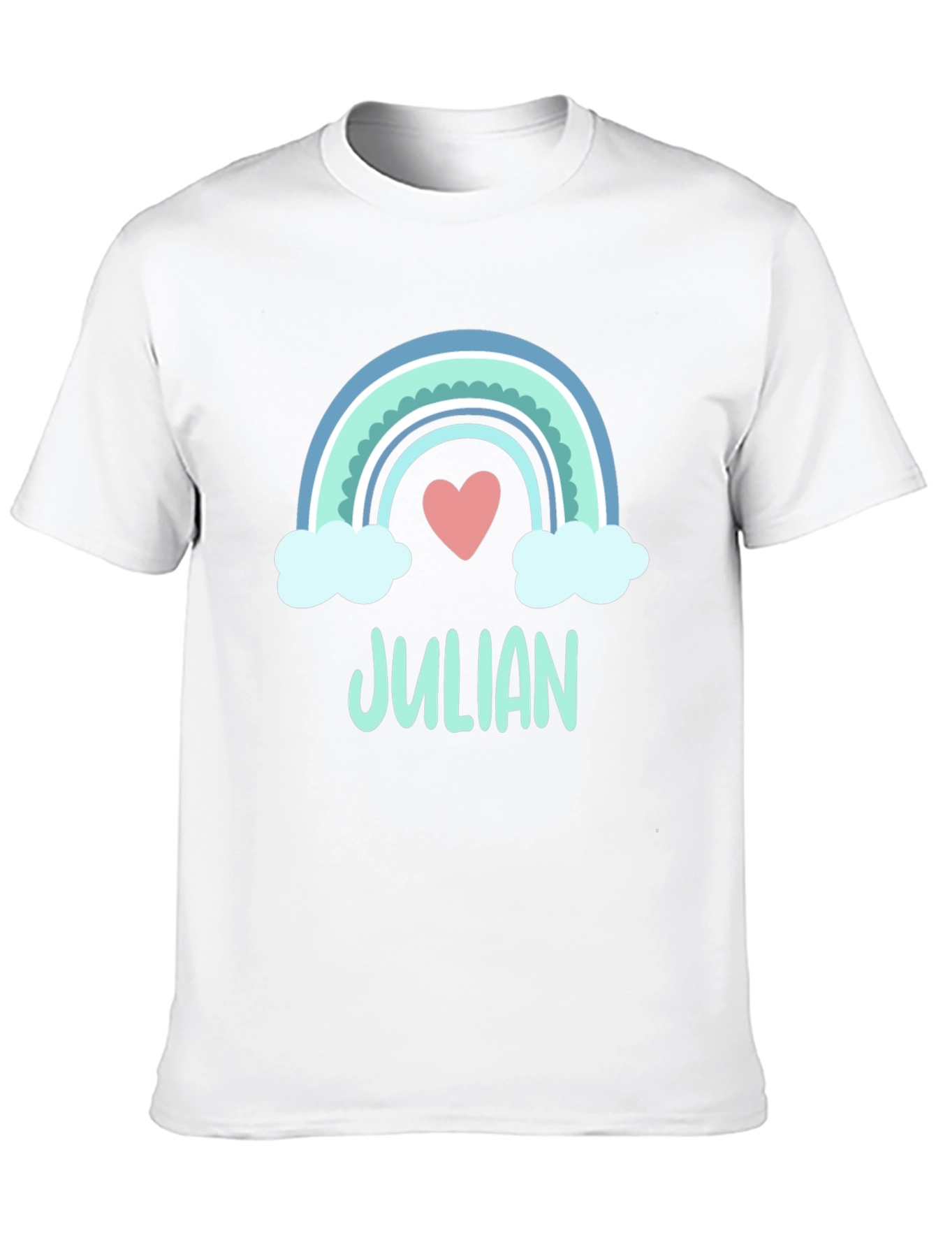 Julian Rainbow Heart Personalized T-Shirt