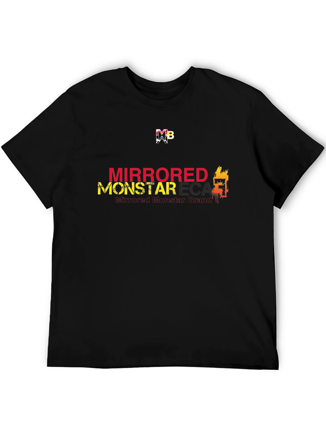 Mirrored Monstar Graphic Tee - Stylish Black T-Shirt