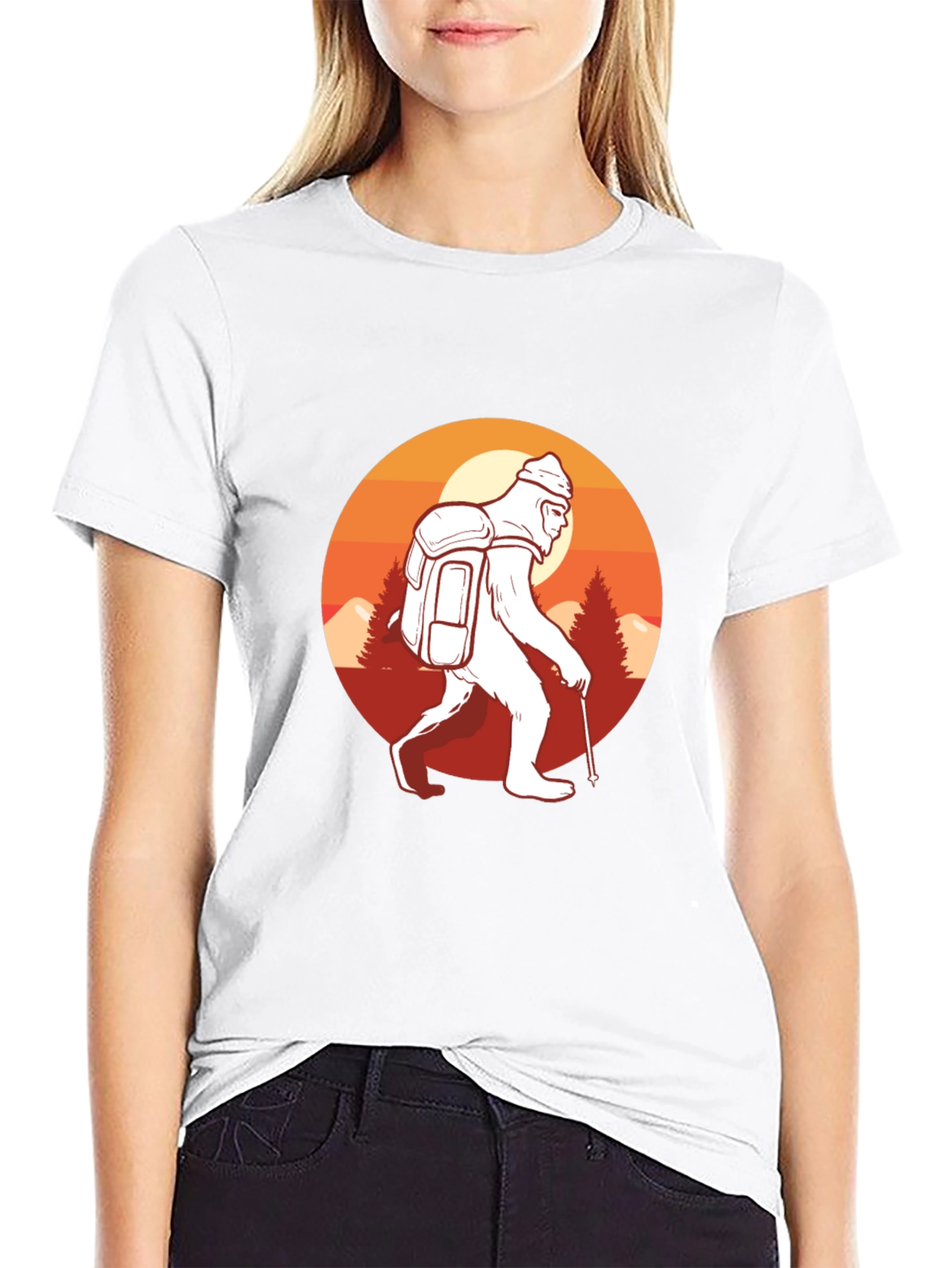 Sasquatch Hiking Graphic T-Shirt