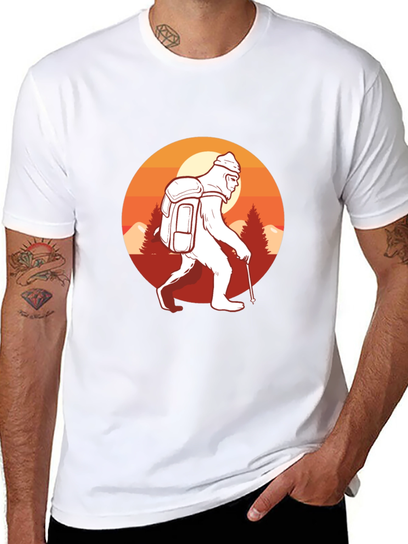 Sasquatch Hiking Graphic T-Shirt