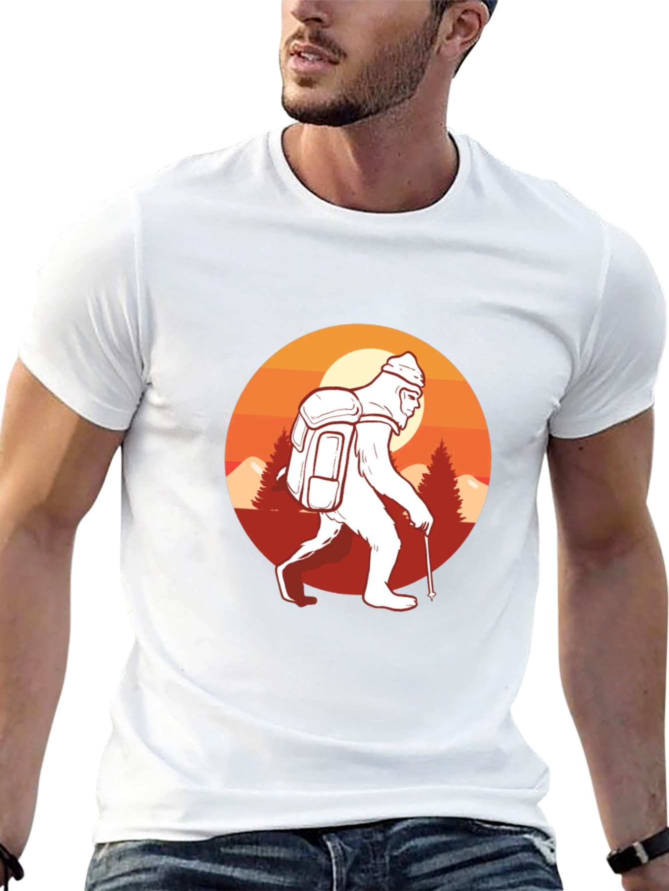 Sasquatch Hiking Graphic T-Shirt