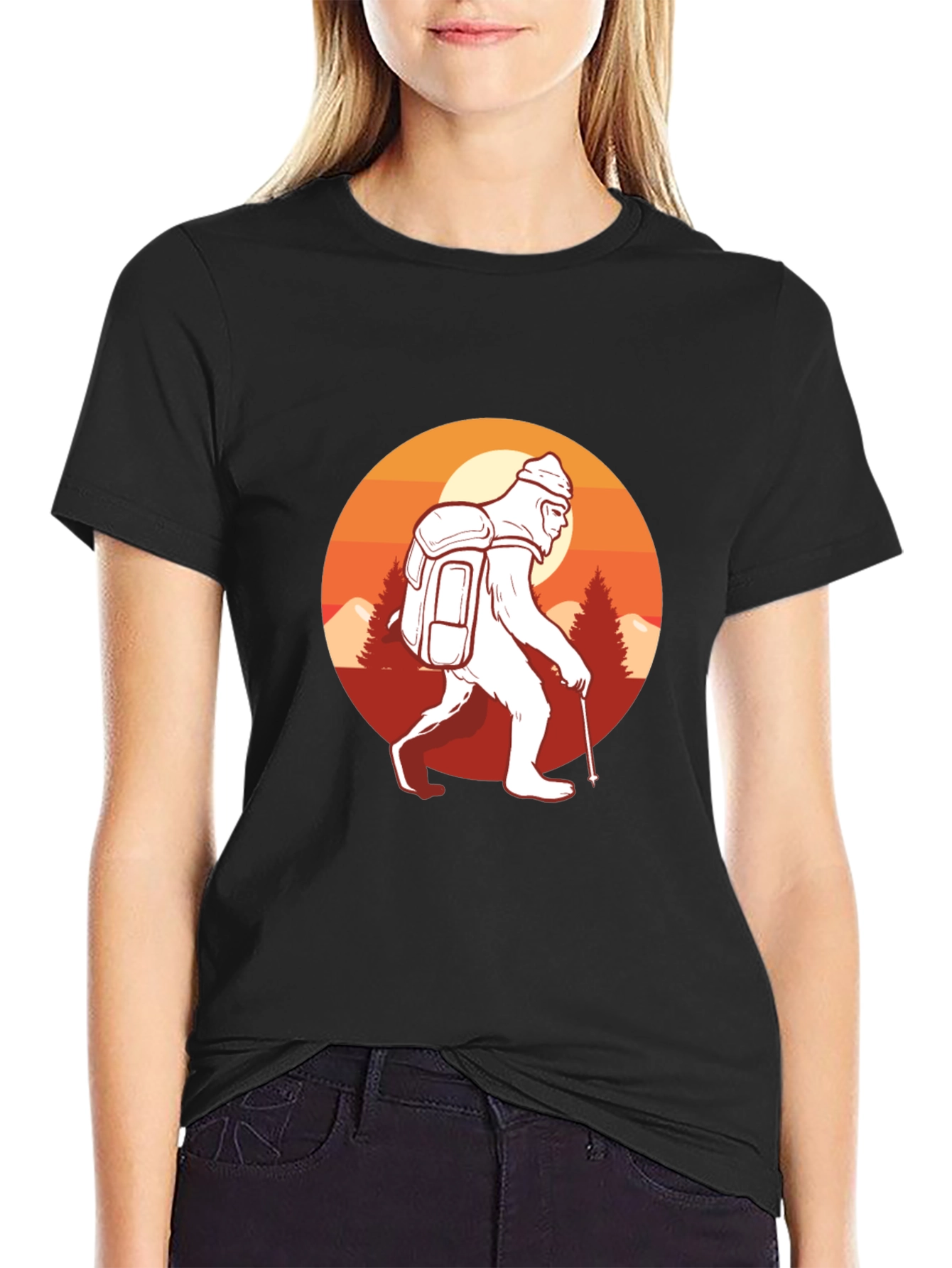 Sasquatch Hiking Graphic T-Shirt
