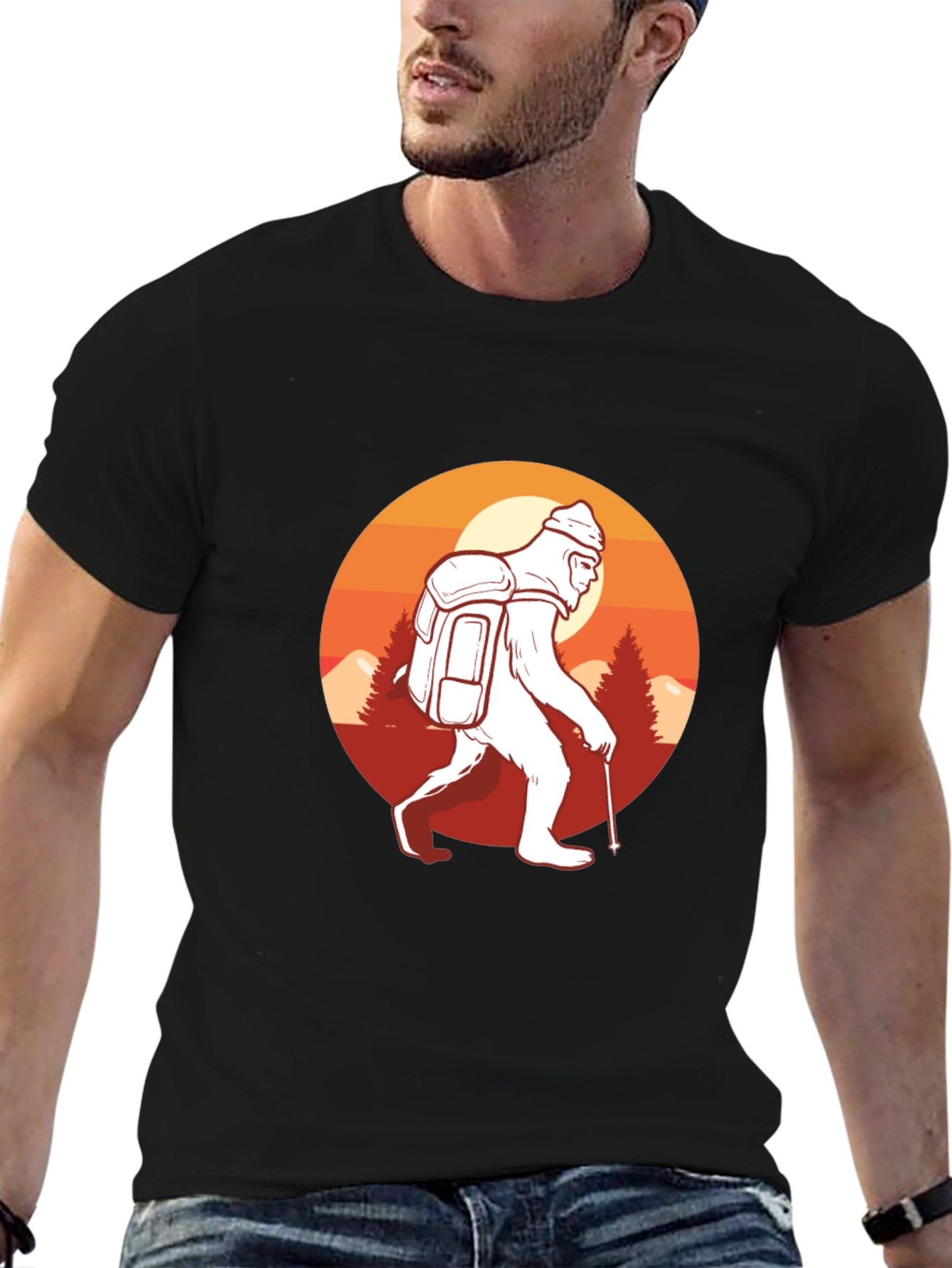 Sasquatch Hiking Graphic T-Shirt