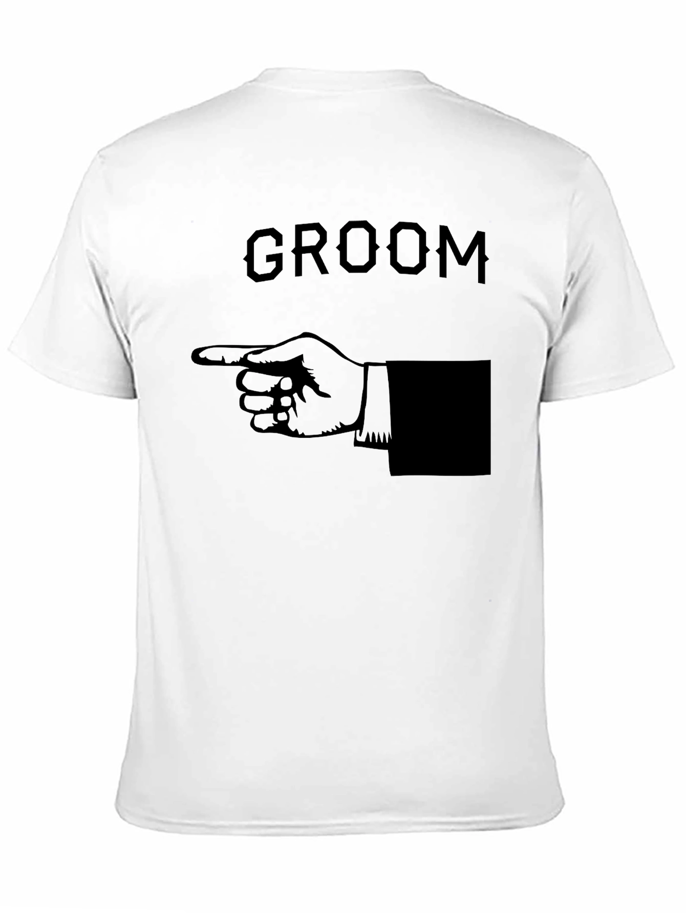 Groom Pointing Hand Graphic T-Shirt - Black