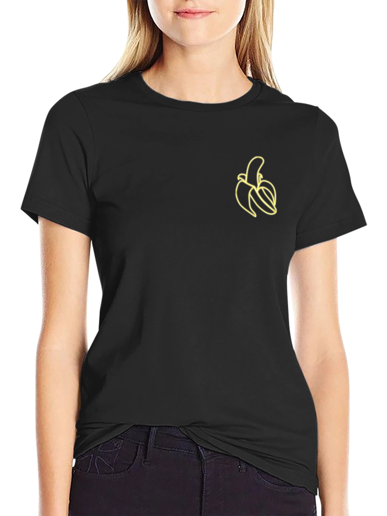 Banana Graphic Tee - Black Short Sleeve T-Shirt