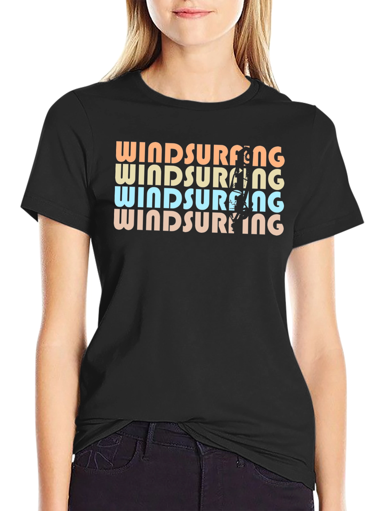 Retro Windsurfing Graphic T-Shirt