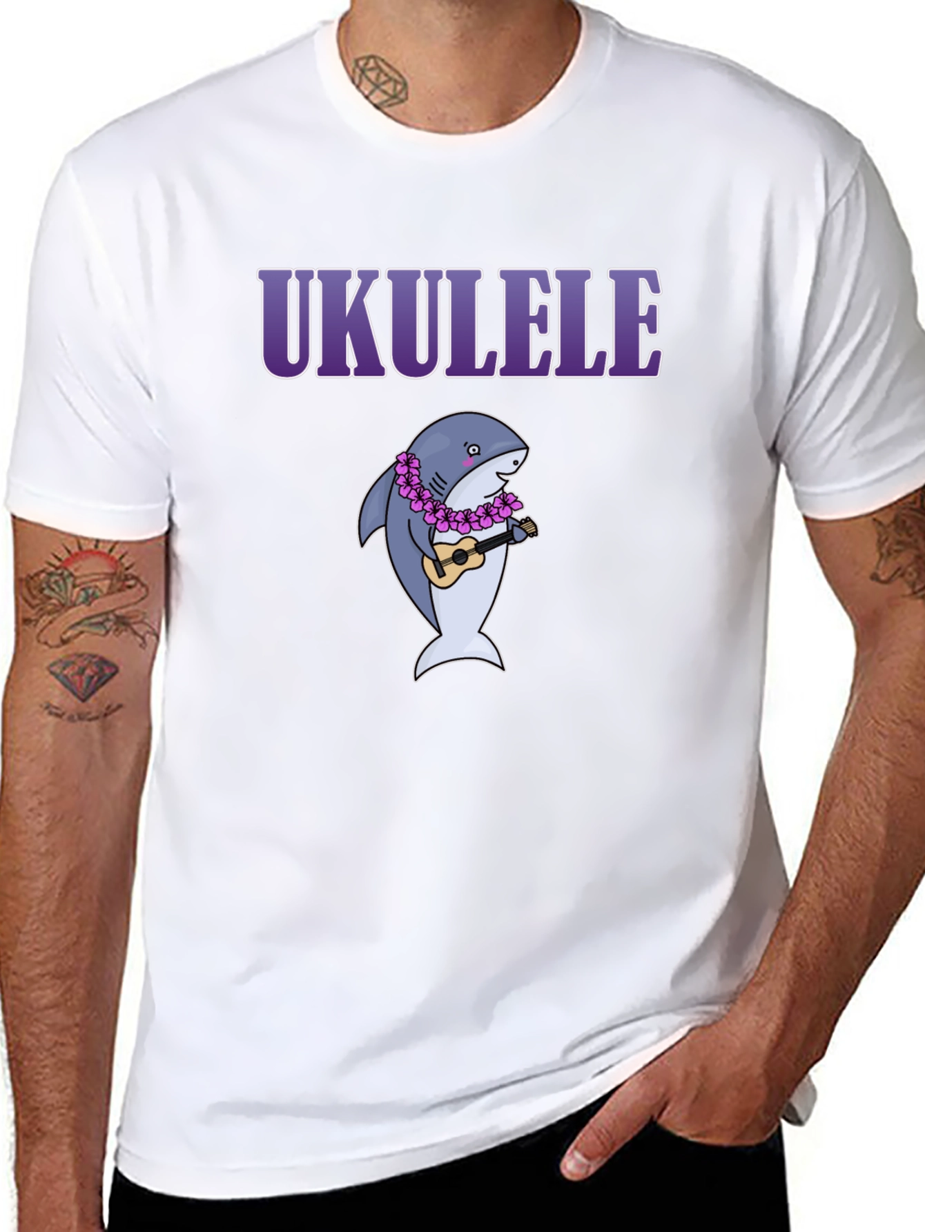 Ukulele Shark Graphic Tee - Aloha Vibes