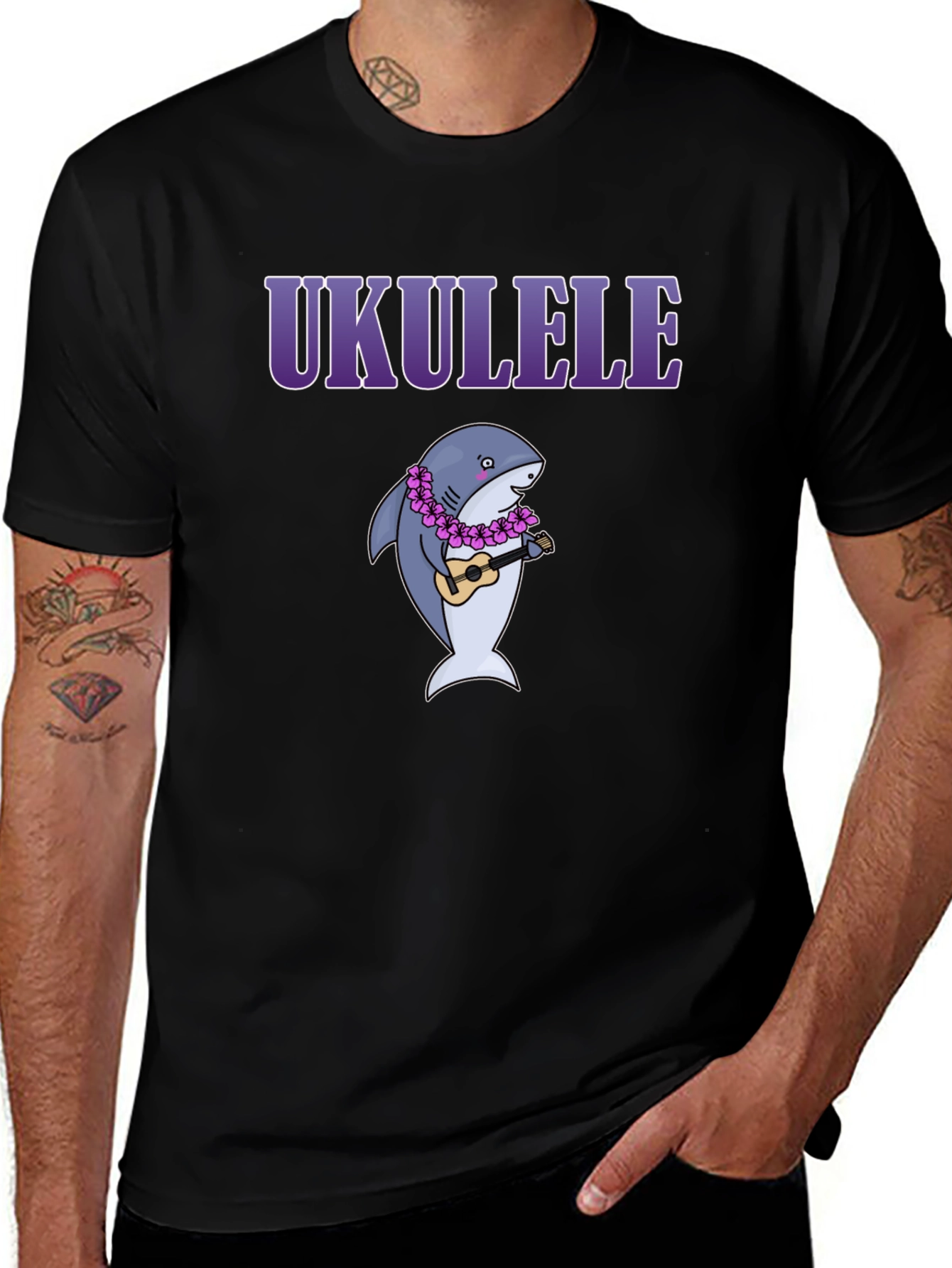Ukulele Shark Graphic Tee - Aloha Vibes