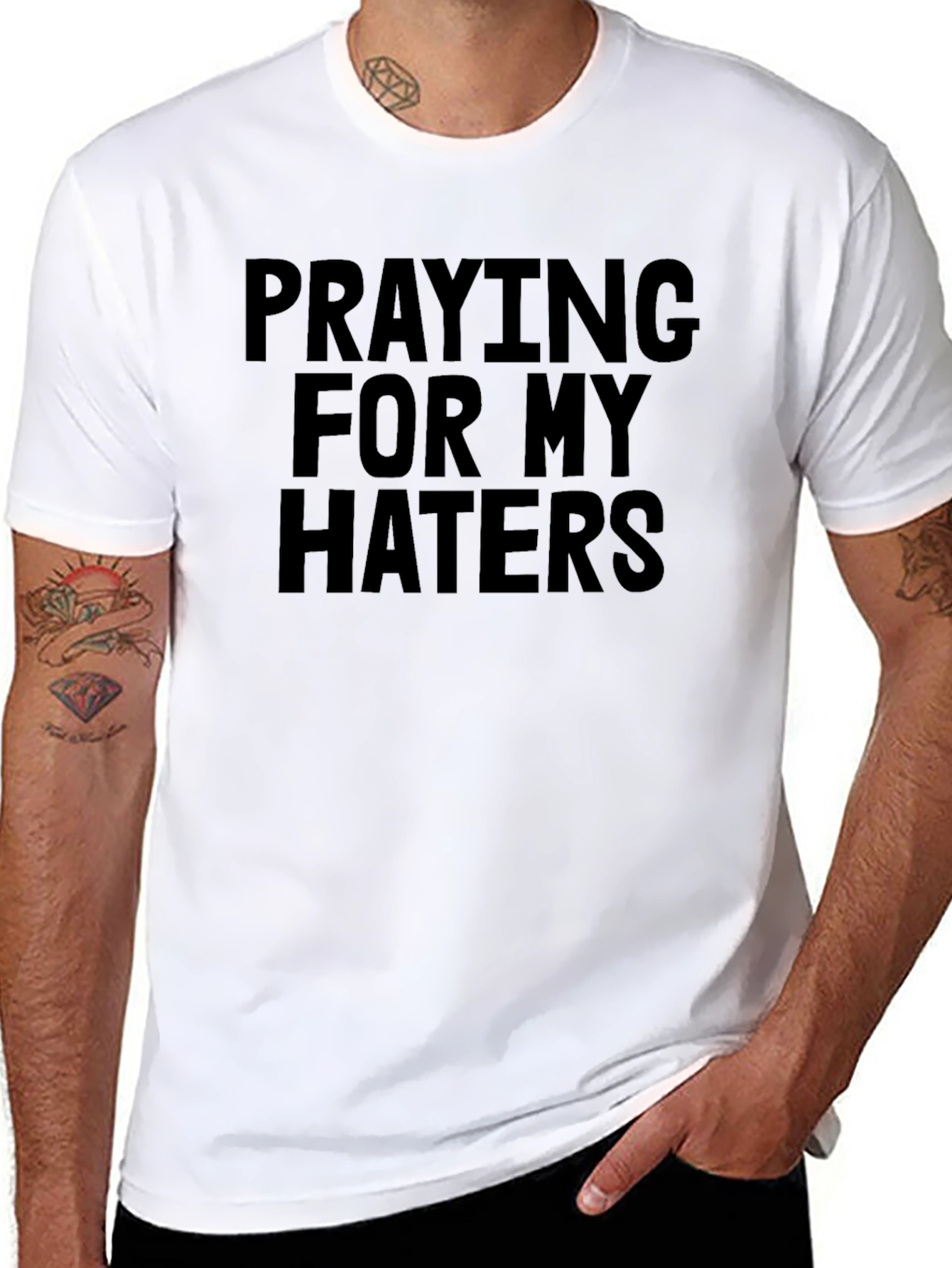 Praying For My Haters Black Graphic Tee