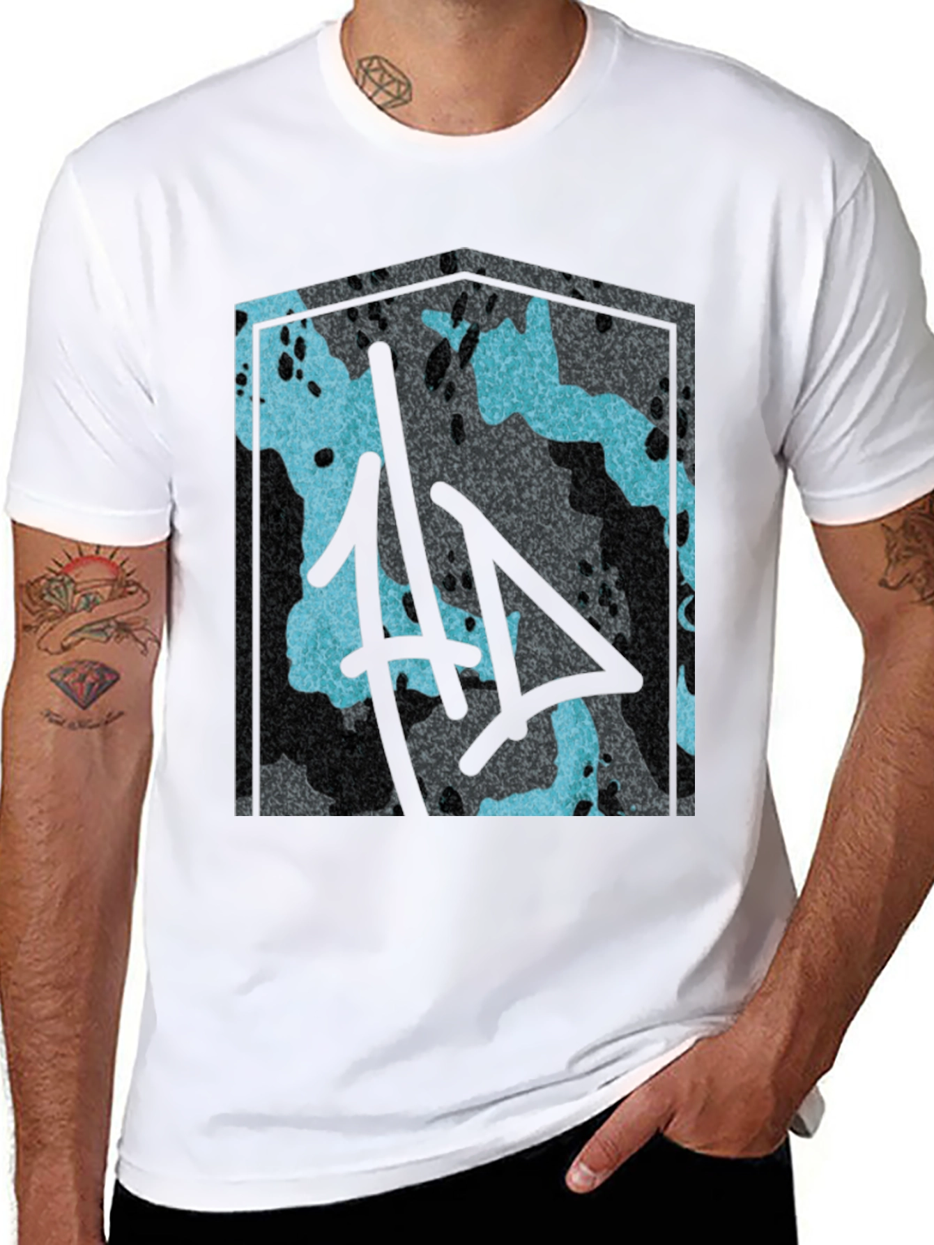 Urban Camo Graphic Tee - Mens Black T-Shirt