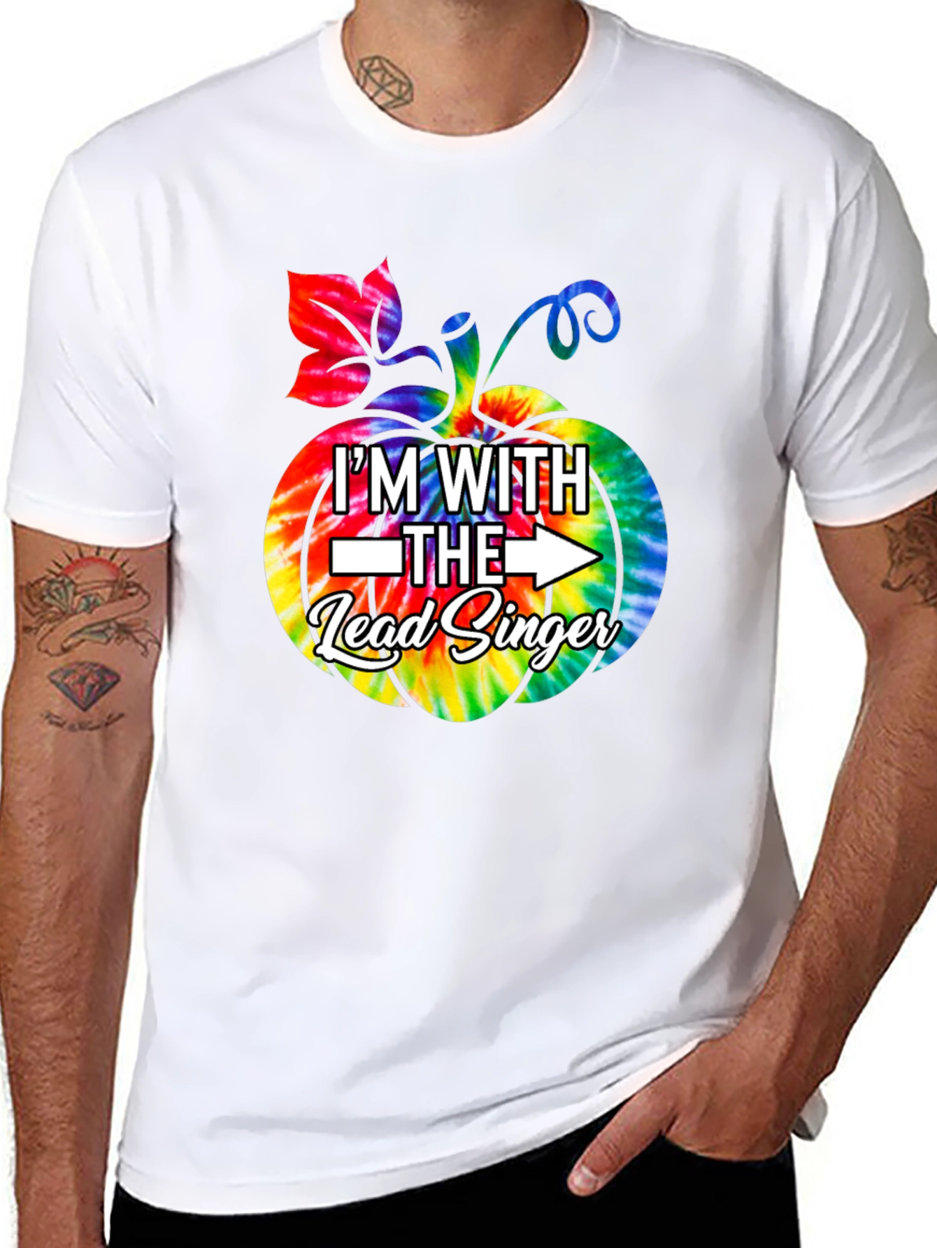 Im With the Lead Singer Pumpkin Tie-Dye T-Shirt