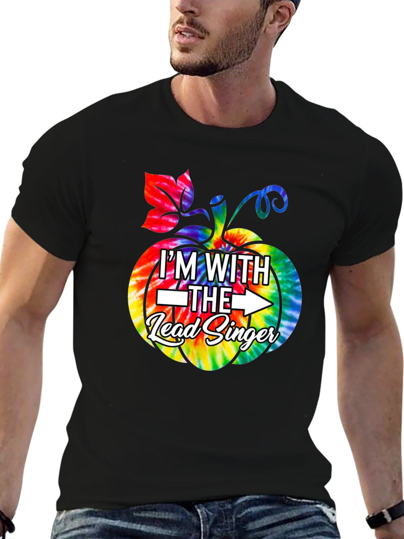 Im With the Lead Singer Pumpkin Tie-Dye T-Shirt