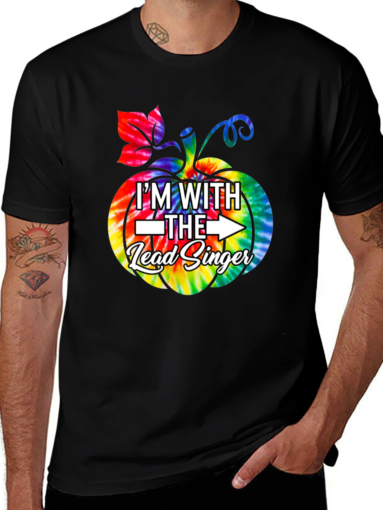 Im With the Lead Singer Pumpkin Tie-Dye T-Shirt