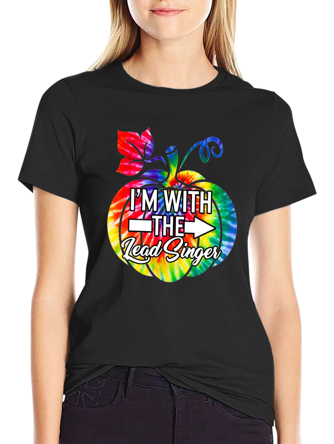 Im With the Lead Singer Pumpkin Tie-Dye T-Shirt