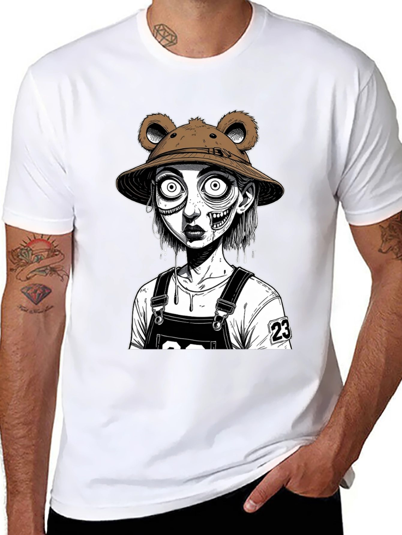 Zombie Bear Hat T-Shirt