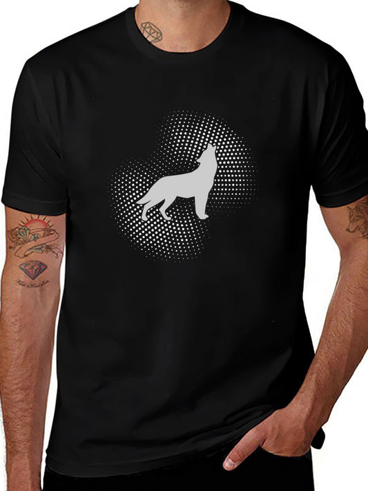 Wolf Silhouette Graphic Tee - Black Cotton T-Shirt