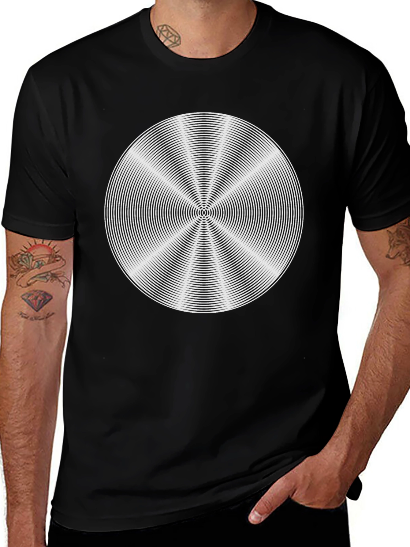 Optical Illusion Tee - Hypnotic Circle Design