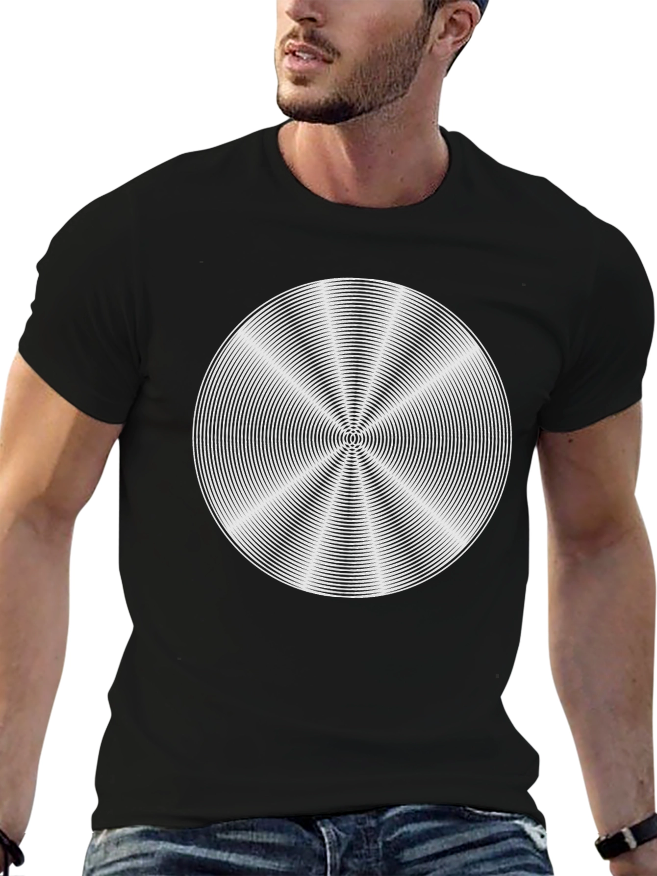 Optical Illusion Tee - Hypnotic Circle Design
