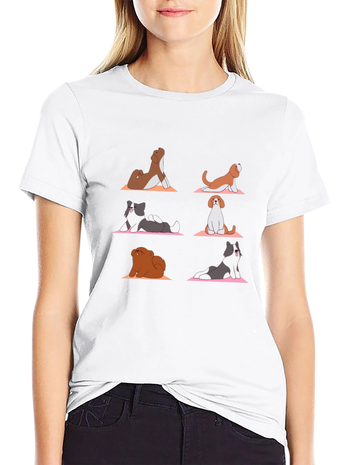 Yoga Dog T-Shirt: Funny Cartoon Graphic Tee