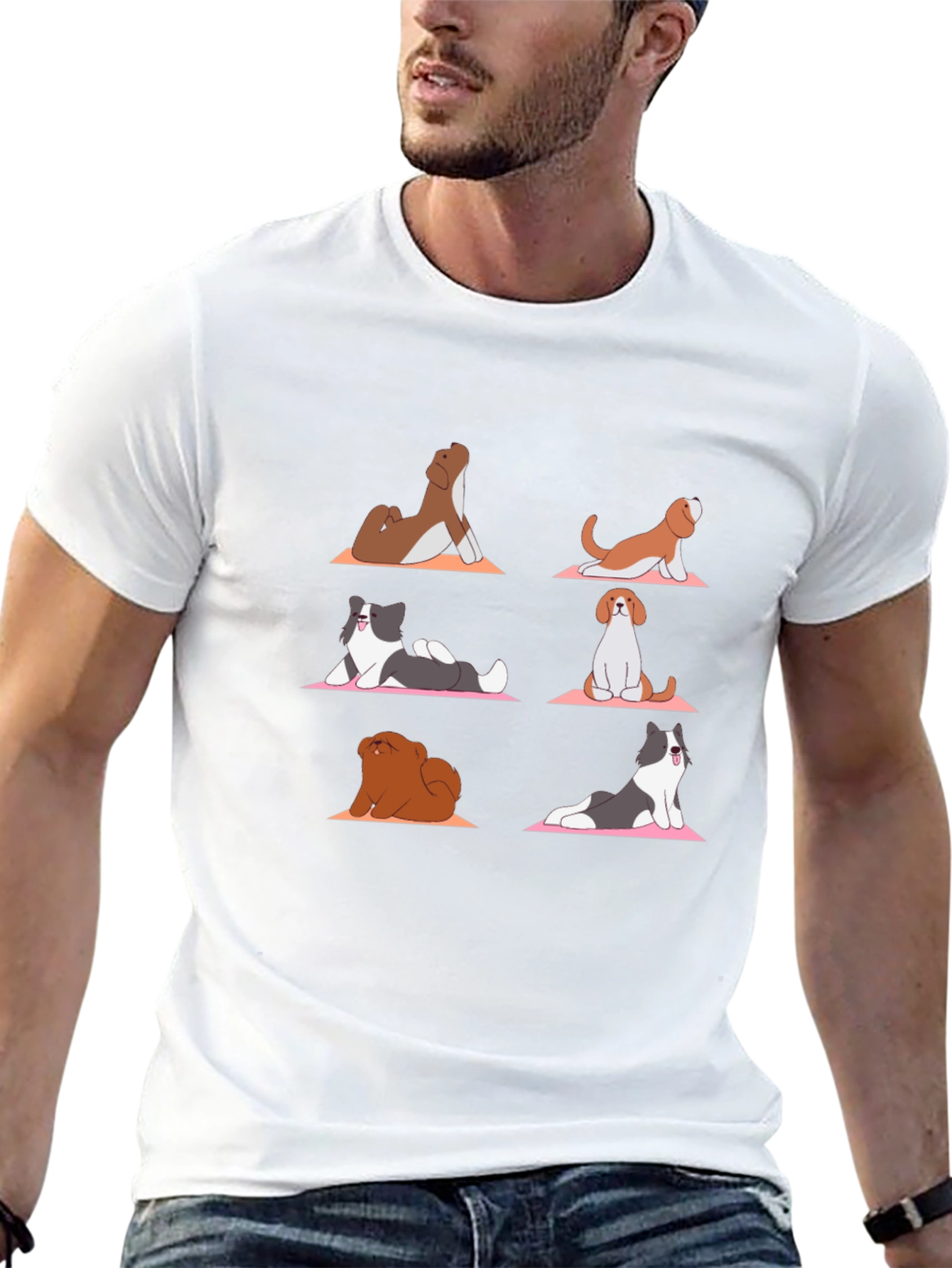 Yoga Dog T-Shirt: Funny Cartoon Graphic Tee