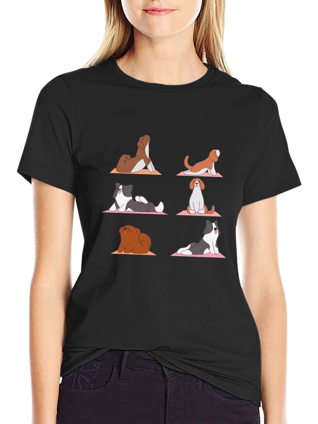 Yoga Dog T-Shirt: Funny Cartoon Graphic Tee
