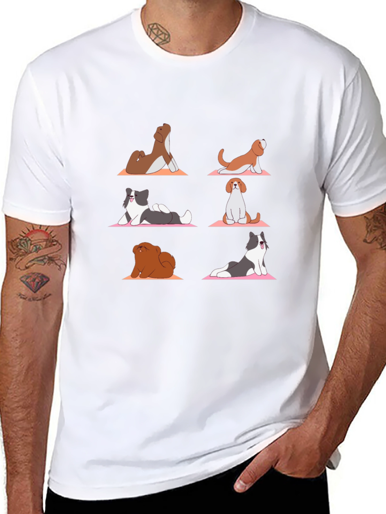 Yoga Dog T-Shirt: Funny Cartoon Graphic Tee