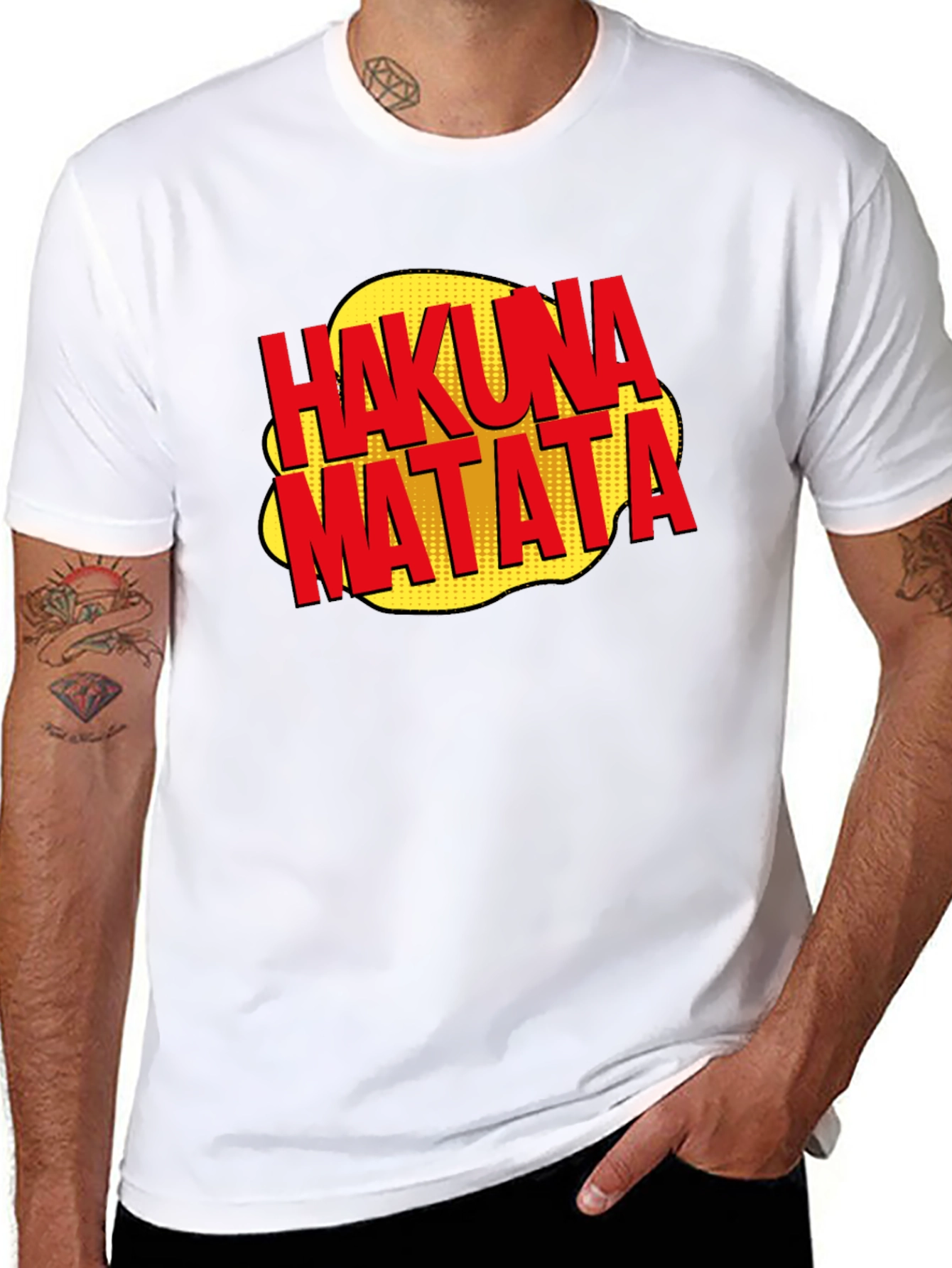 Hakuna Matata Graphic Tee - Relaxed Fit Black T-Shirt