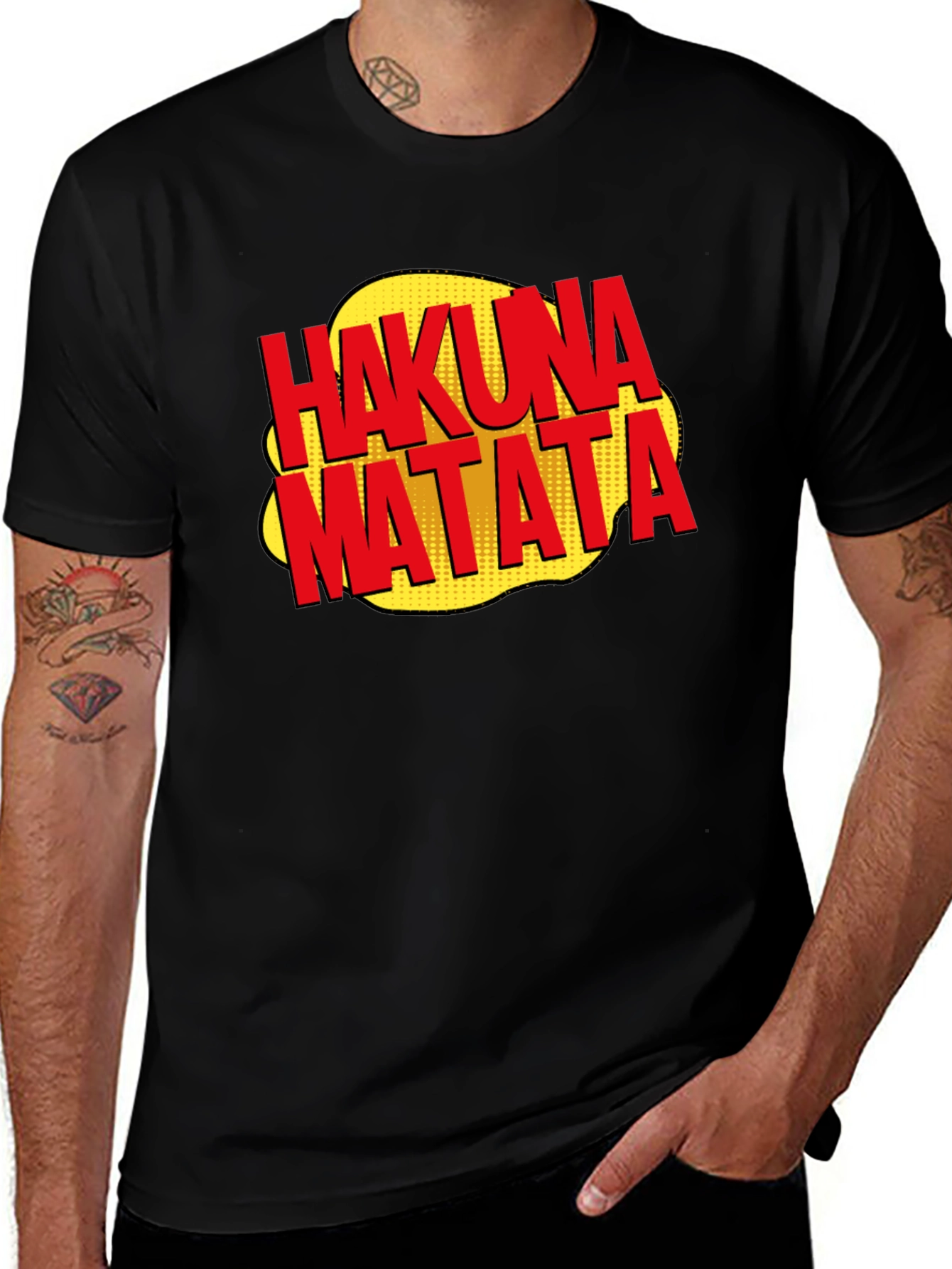 Hakuna Matata Graphic Tee - Relaxed Fit Black T-Shirt