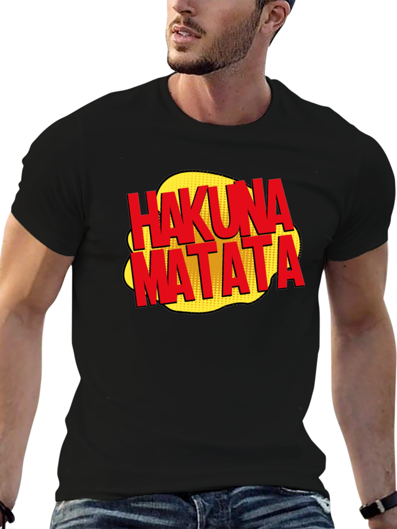 Hakuna Matata Graphic Tee - Relaxed Fit Black T-Shirt