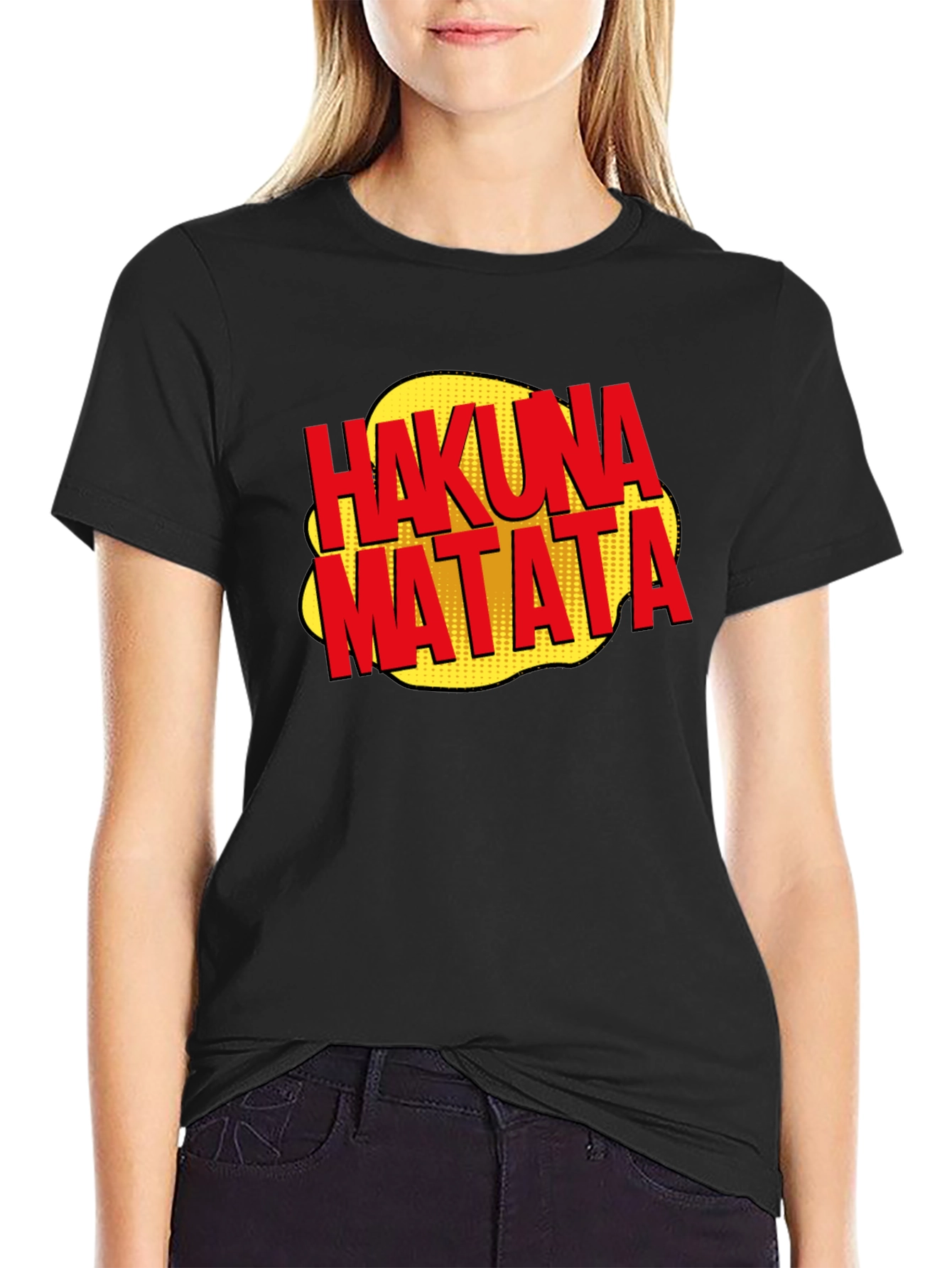 Hakuna Matata Graphic Tee - Relaxed Fit Black T-Shirt