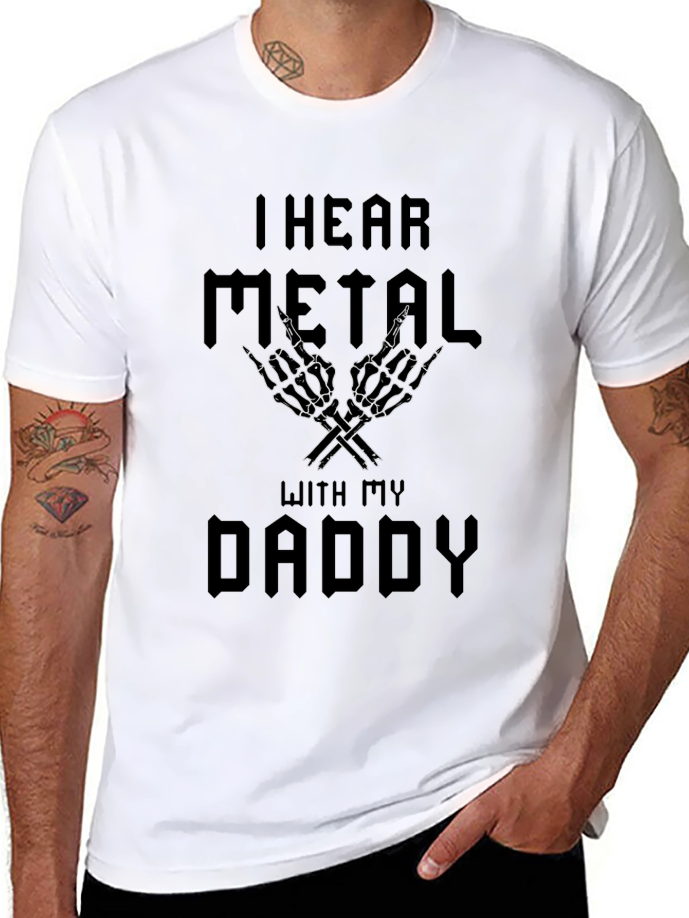 I Hear Metal With My Daddy Black T-Shirt