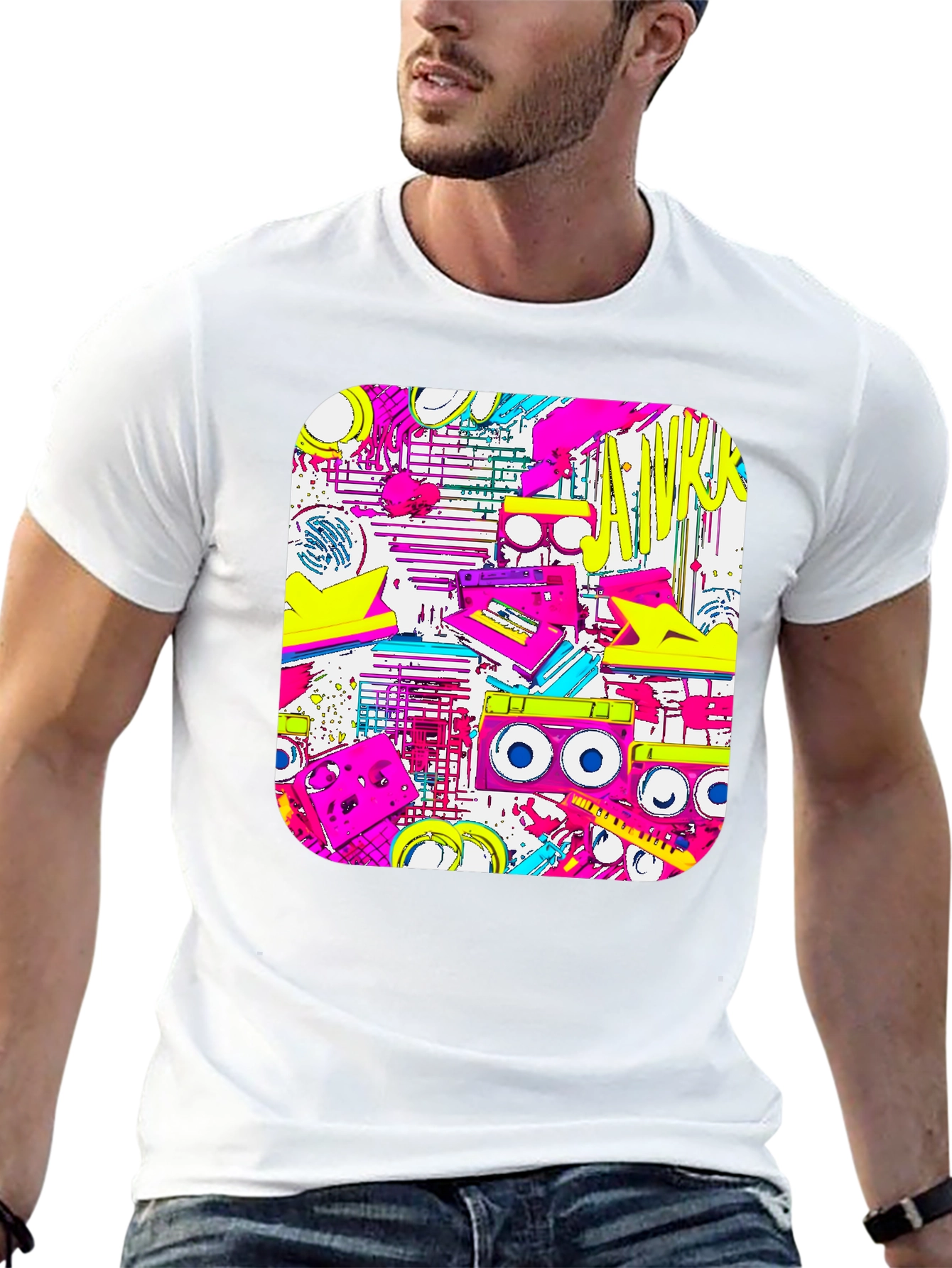 Retro 80s Boombox Graphic T-Shirt