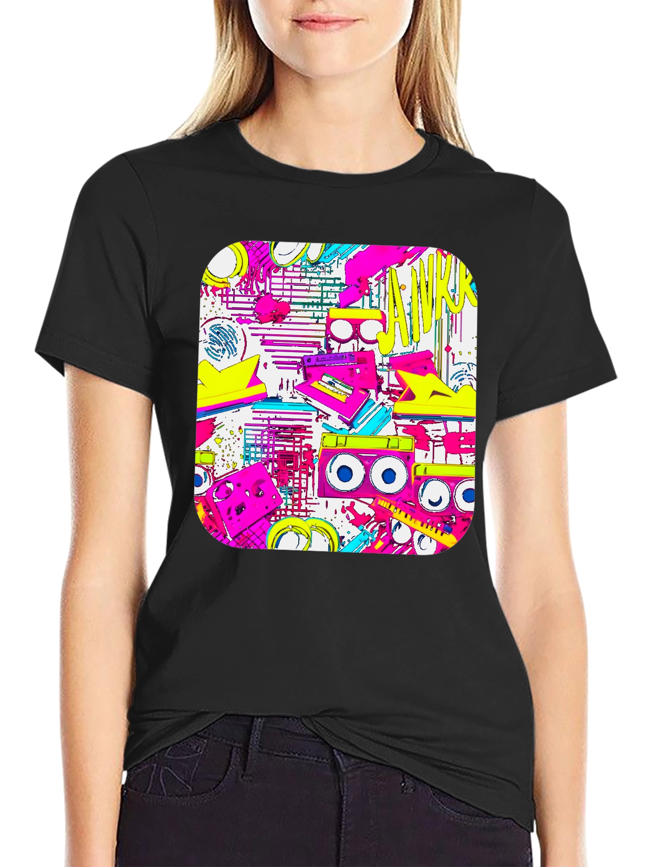 Retro 80s Boombox Graphic T-Shirt