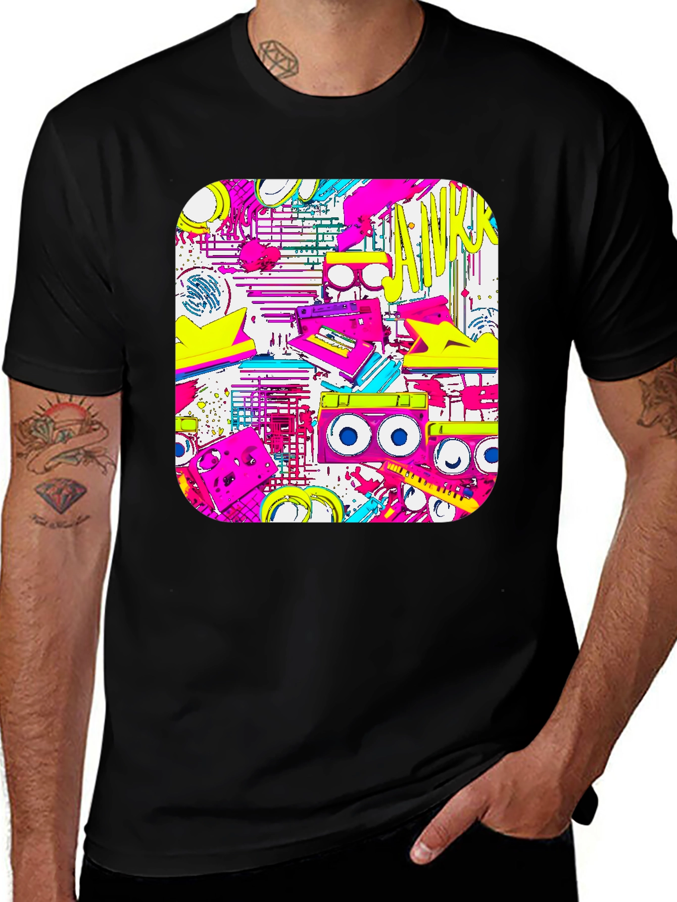 Retro 80s Boombox Graphic T-Shirt