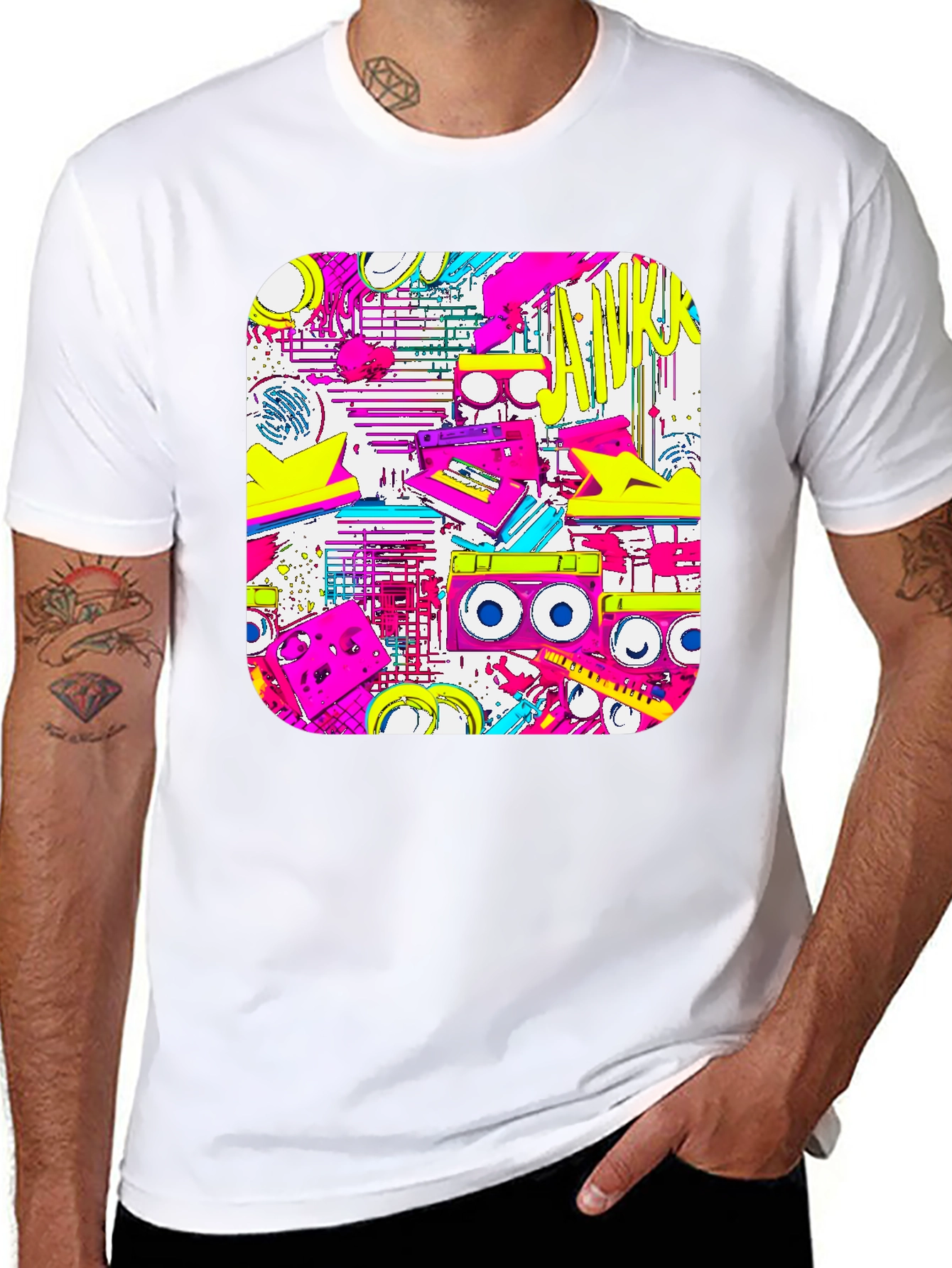 Retro 80s Boombox Graphic T-Shirt