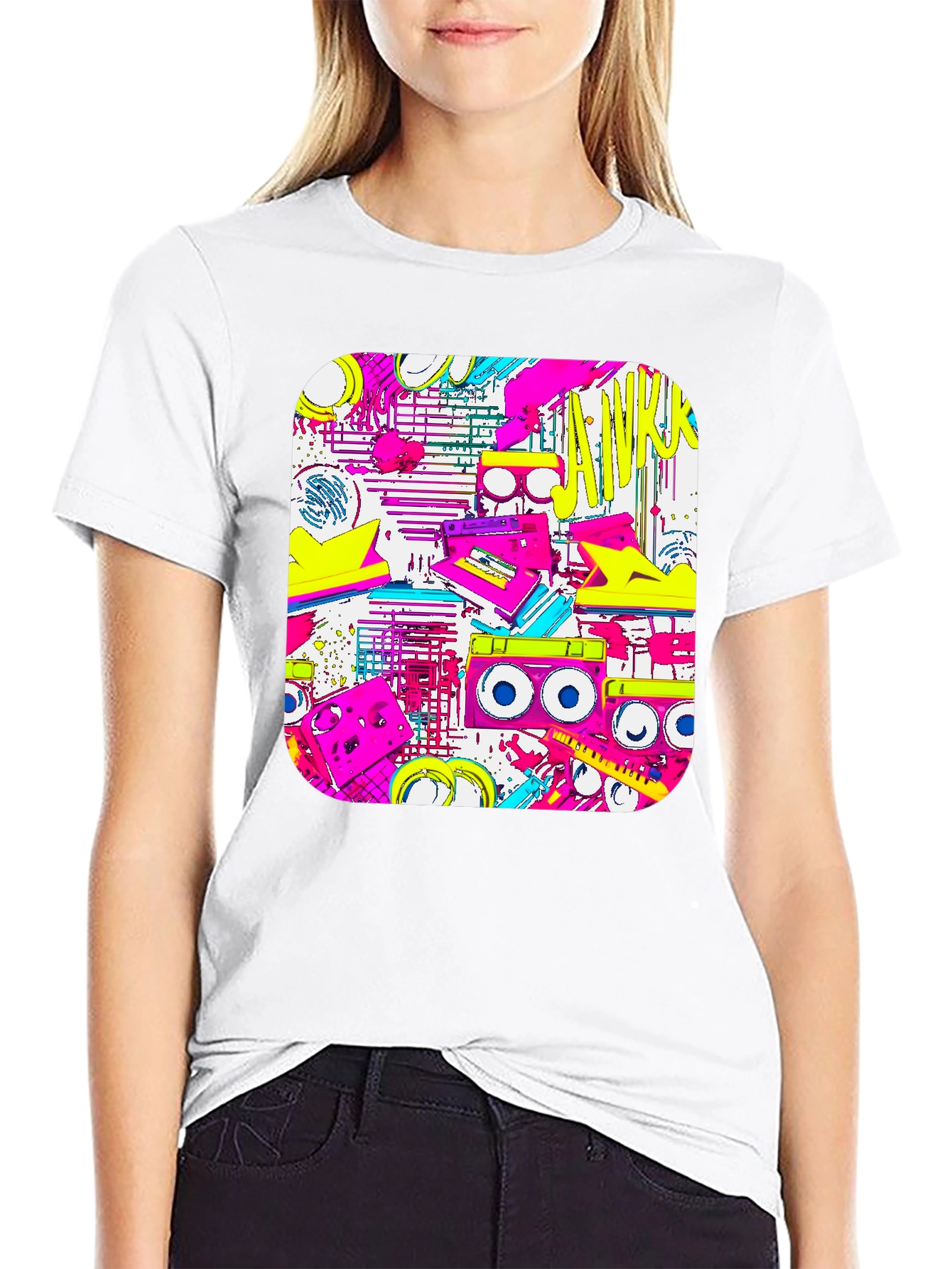Retro 80s Boombox Graphic T-Shirt