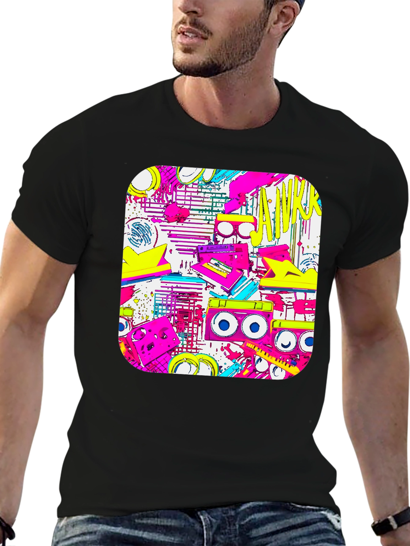 Retro 80s Boombox Graphic T-Shirt