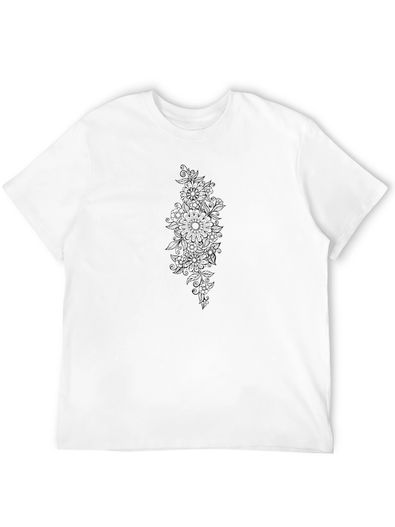Black Floral Graphic Tee - Stylish Comfort