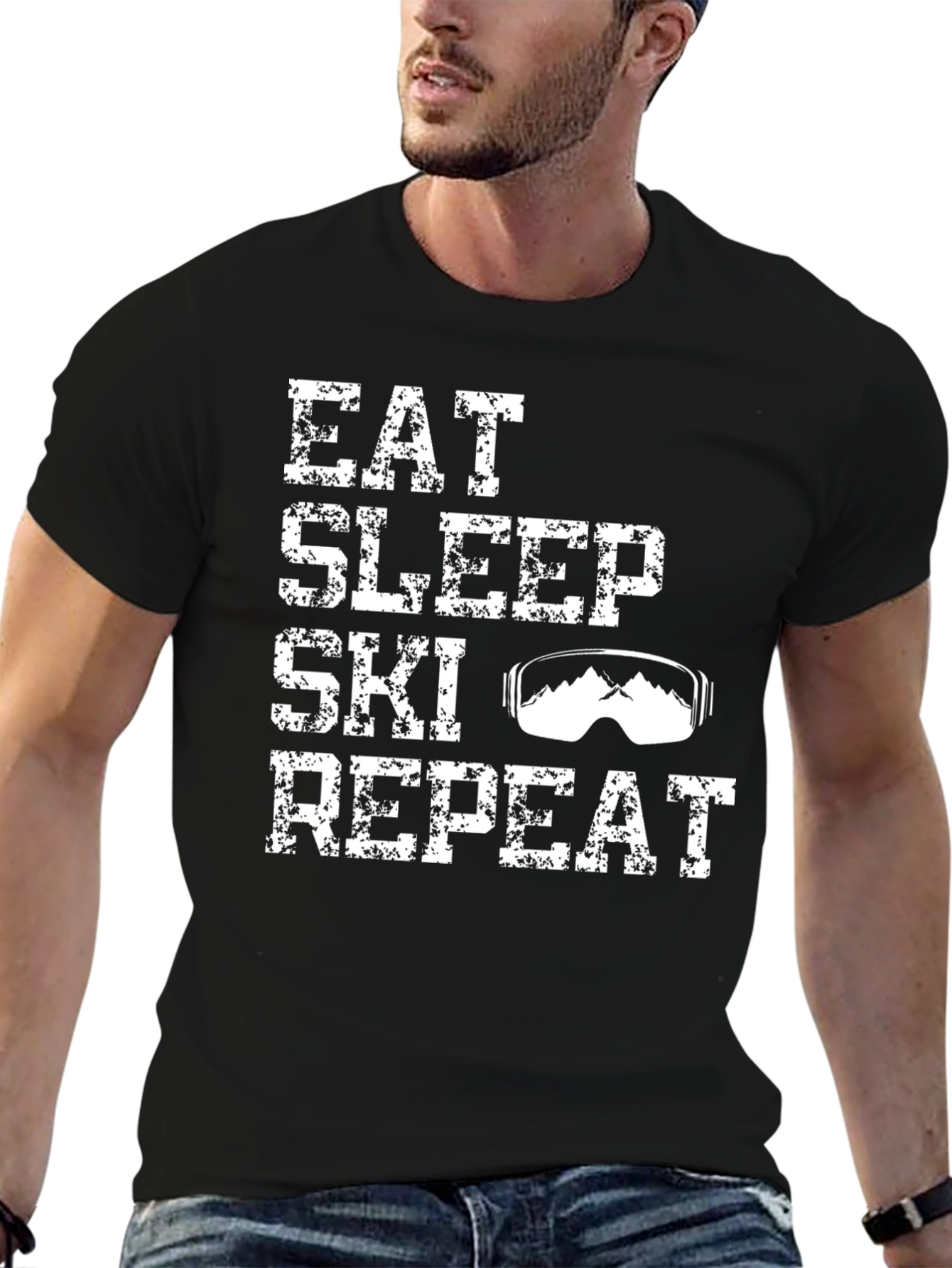 Eat Sleep Ski Repeat Graphic Tee